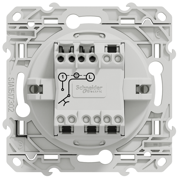 Poussoir lumineux Schneider Odace- LED bleue - blanc - 10A 250V