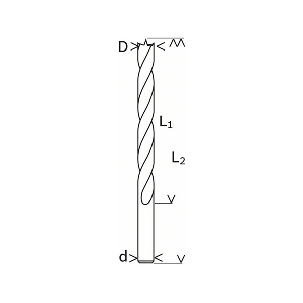 Mèche à bois hélicoïdale Bosch standard diamètre 4 mm queue de 4 mm