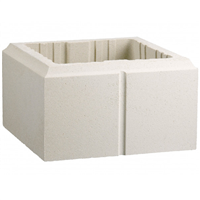 Élément de pilier en béton Lisse PIL30 - Blanc - 30 CM x 30,00 CM x 17,00 CM