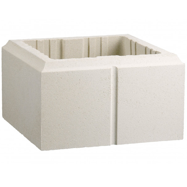 Élément de pilier en béton Lisse PIL30 - Blanc - 30 CM x 30,00 CM x 17,00 CM