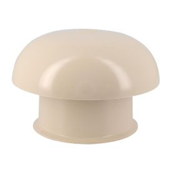 Chapeau de ventilation rond Nicoll - Diamètre 164,5 mm - Sortie 100 mm - Avec moustiquaire - PVC anti-UV - Sable