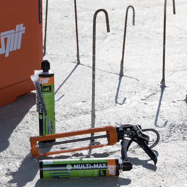 Résine Spit Multi-Max grise - cartouche de 410 ml avec 2 buses