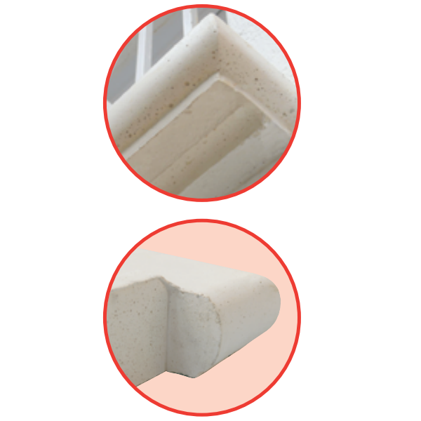 Appui de fenêtre Prestige - béton blanc  - 34 CM x 0,64 M