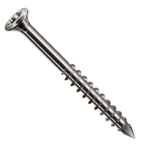 Vis de façade bois tête fraisée bombée - T-STAR Plus T15 - Inox A2- 4 x 45 mm - boîte de 100