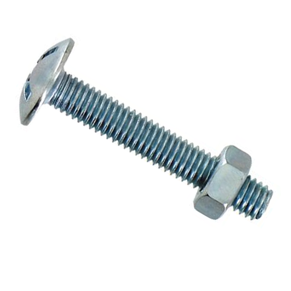 Boulon poêlier empreinte cruciforme - acier zingué - M6 x 40 mm - boîte de 60