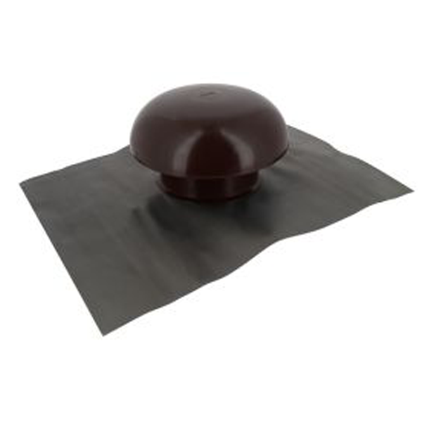 Chapeau de ventilation avec collerette d'étanchéité - diamètre 125 mm - marron
