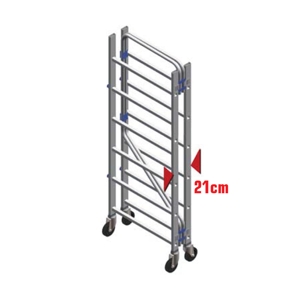 Échafaudage roulant châssis pliable Aluxis Mini 87 2,90m Alu Atrad