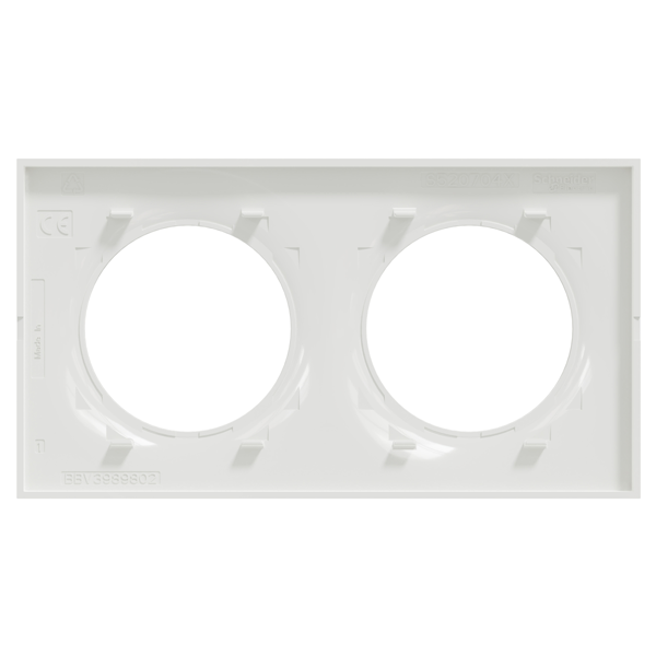 Plaque de finition double Schneider Odace Styl - blanc brillant