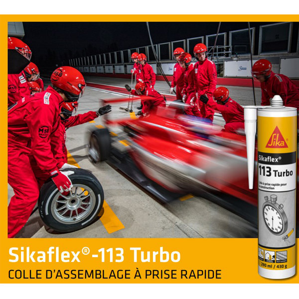 Colle prise rapide Sikaflex 113 Turbo Blanc Cartouche 290 ml