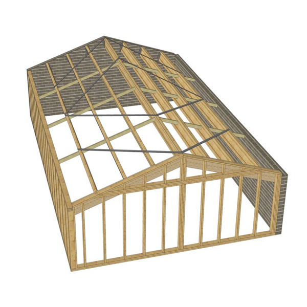 Poutre en I Inopanne avec âme bois massif - Sapin traité classe 2 incolore - 94 x 300 mm - L.6.5 M