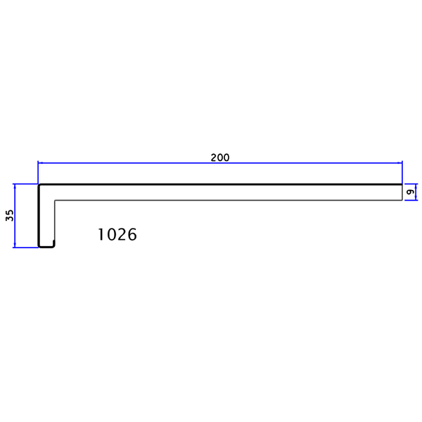 Planche de rive en équerre - PVC blanc - 200,00 MM x 6,00 M