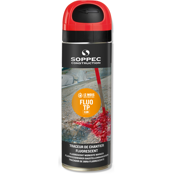 Traceur de chantier FLUO TP Rouge fluorescent Soppec 141513