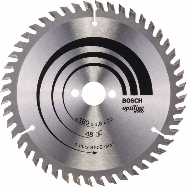 Lame scie circulaire Bosch Optiline Wood ⌀ 160 mm alésage 20 mm 48 dents