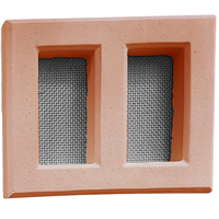 Claustra d'aération avec grille en inox - 155,00 MM x 130 MM - couleur Terre cuite