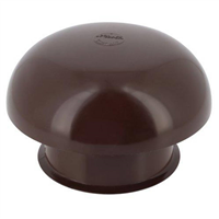 Chapeau de ventilation rond Nicoll - Diamètre 164,5 mm - Sortie 100 mm - Avec moustiquaire - PVC anti-UV - Marron