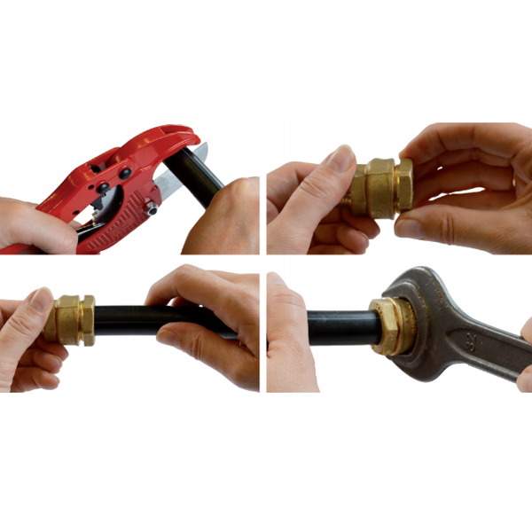 Raccord Té égal 90° laiton tuyau polyéthylène Ø32mm Noyon et Thiebault