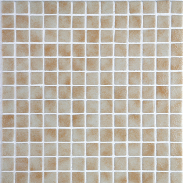 Mosaïque en émaux de verre lisse  - 2,5 x 2,5 cm - trame 31,2 x 49,5 cm