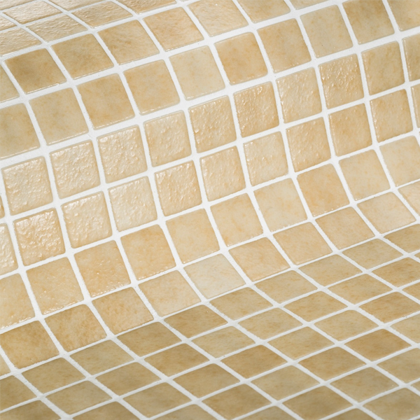 Mosaïque en émaux de verre grip Beige - 2,5 x 2,5 cm - trame 31,2 x 49,5 cm