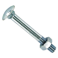 Boulon TRCC tête collet carré avec écrou - acier zingué - M8 x 70 mm - boîte de 30