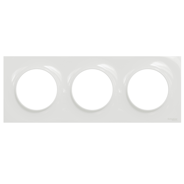 Plaque de finition triple Schneider Odace Styl - blanc brillant