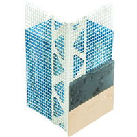 Profilé d’angle PVC entoilé finition mince Systèmes PARISO Parex - Largeur d'aile 22x22 mm - Entoilage 100x150 MM L.2,5 M