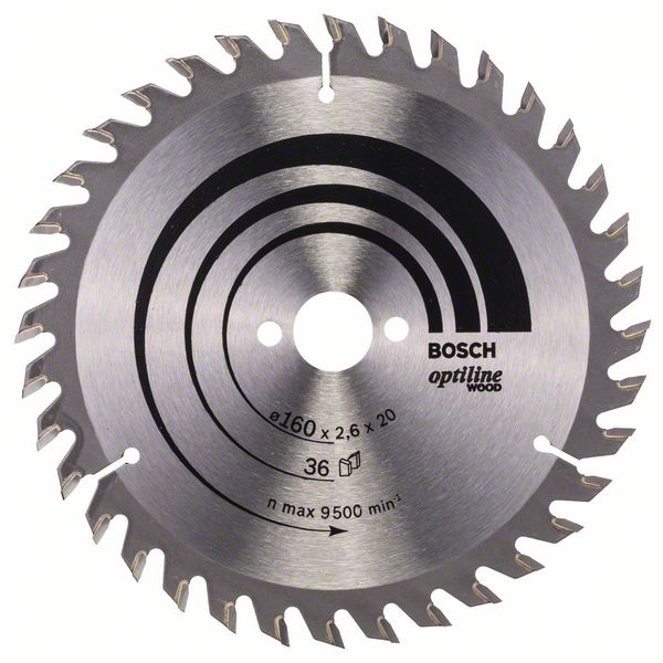 Lame scie circulaire Bosch Optiline Wood ⌀ 160 mm alésage 20 mm 36 dents