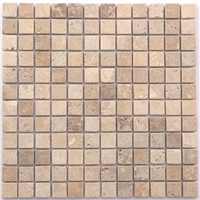 Mosaïque pierre naturelle calcaire TRAVERTIN - Noche - 4,8 x 4,8 cm - Plaque 30 CMx30 CM Ép.10 MM