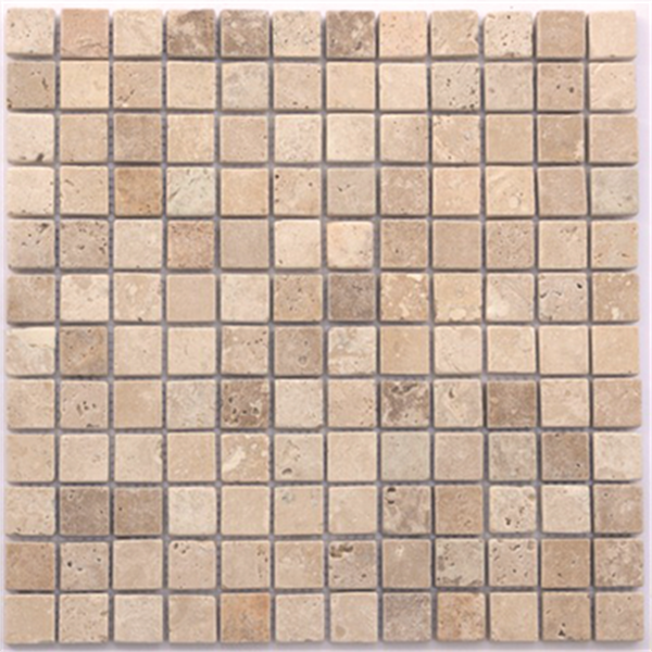 Mosaïque pierre naturelle calcaire TRAVERTIN - Noche - 4,8 x 4,8 cm - Plaque 30 CMx30 CM Ép.10 MM