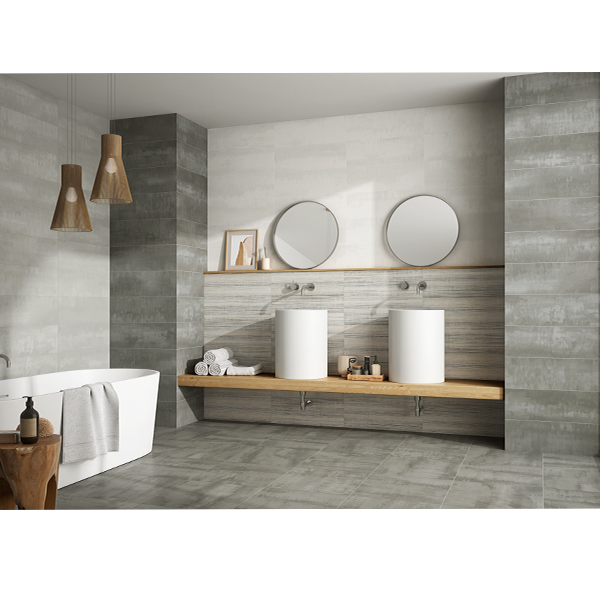 Faïence murale effet '"béton" CUSSET - Blanco 20 CMx60 CM