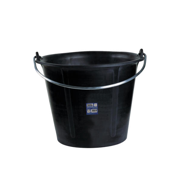 Seau maçon plastique Obra anse 6,4 mm 11 litres Polyéthylène noir