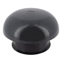 Chapeau de ventilation rond Nicoll - Diamètre 204 mm - Sortie 125 mm - Avec moustiquaire - PVC anti-UV - Anthracite