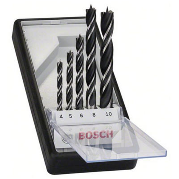 Coffret de 5 mèches à bois hélicoïdales Bosch ⌀ 4 5 6 8 et 10 mm