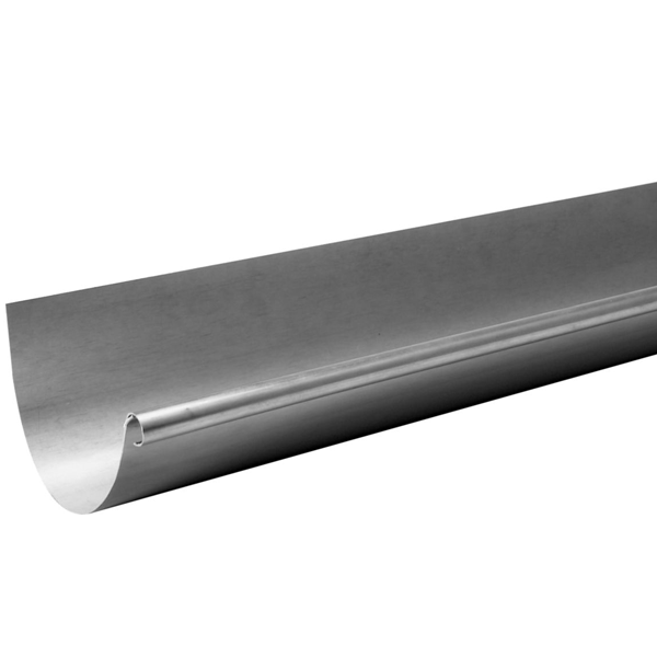 Gouttière demi-ronde en zinc naturel sans pince - 250 MM x 4,00 M