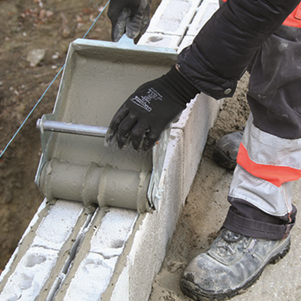 Rouleau applicateur de mortier-colle pour blocs béton rectifiés AIRIUM - épaisseur cordon 10 mm OBRA ROULAIR