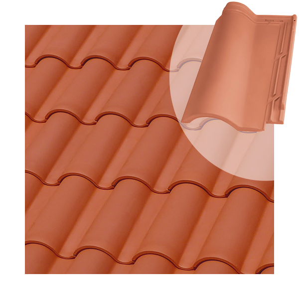 Tuile en terre cuite TB-12 Tejas Borja - Nature rouge - 439 MM x 260 MM