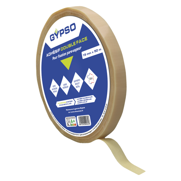 Adhésif double face pour fixation pare-vapeur Gypso - 19 mm x 50 m