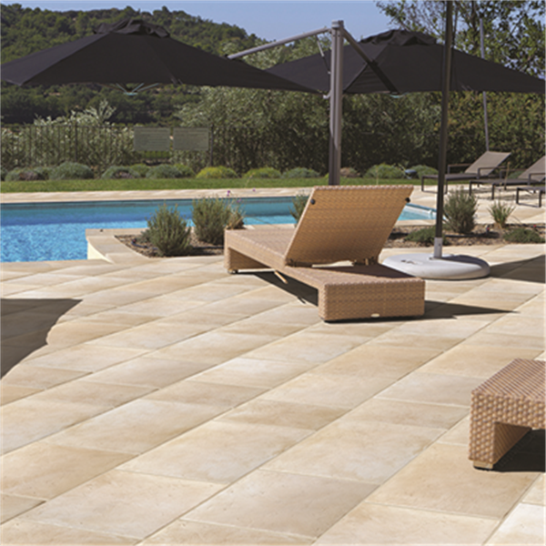 Dalle terrasse pierre reconstituée effet béton NASHIRA - Aquitaine - 60 CMx60 CM Ép.30 MM