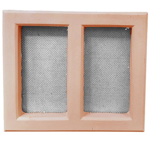 Claustra d'aération avec grille en inox - 215 MM x 190 MM - couleur Terre cuite