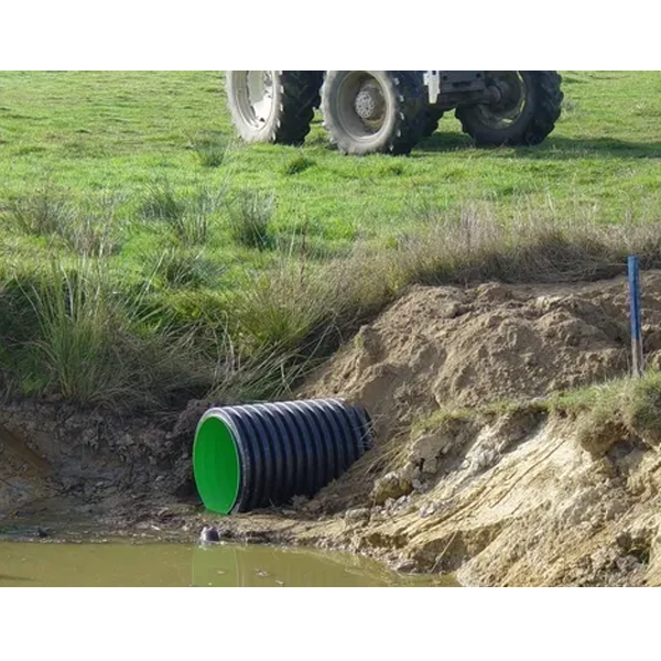 Tuyau Aquatub CR8 en PEHD usiné tulipe avec joints - double paroi annelée/lisse - diamètre 500 MM - longueur 6 M