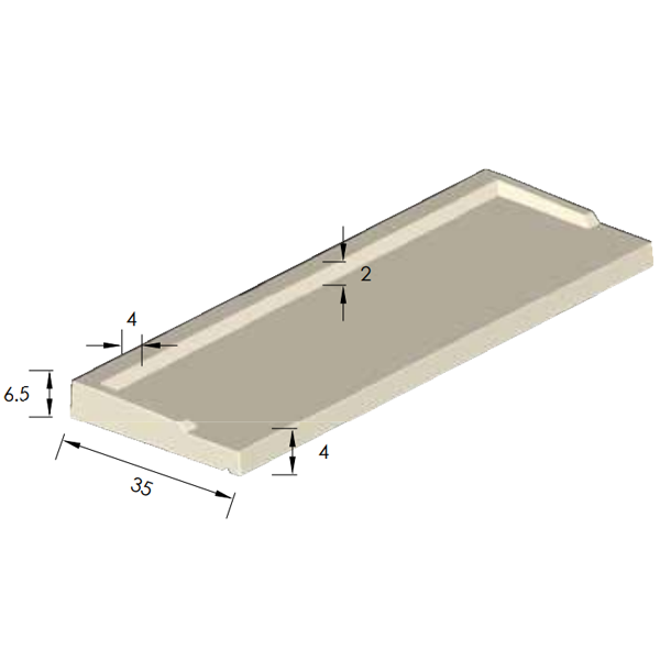 Seuil de porte-fenêtre en béton blanc AR35 - 35 CM x 1,00 M