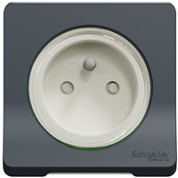 Prise de courant 2P+T Schneider Mureva Styl gris anthracite
