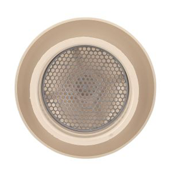 Chapeau de ventilation rond Nicoll - Diamètre 164,5 mm - Sortie 100 mm - Avec moustiquaire - PVC anti-UV - Sable