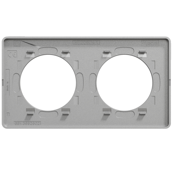 Plaque de finition double Schneider Odace Touch - aluminium