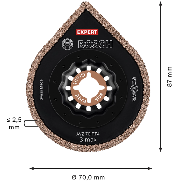 Lame carrelage enlève-mortier - Expert 3 Max AVZ 70 RT4