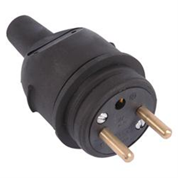 Fiche mâle 2P et Terre étanche couleur noir 16 A Debflex 713200