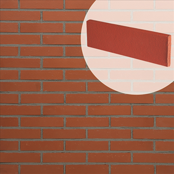 Plaquette de parement mural en terre cuite lisse Terreal Rouge - 22 CMx5 CMx14 MM