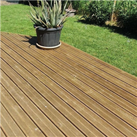 Lame de terrasse en Pin qualité US traité classe 4 marron -