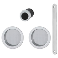 Set porte coulissante 35mm mini percement aveugle Hoppe aluminium