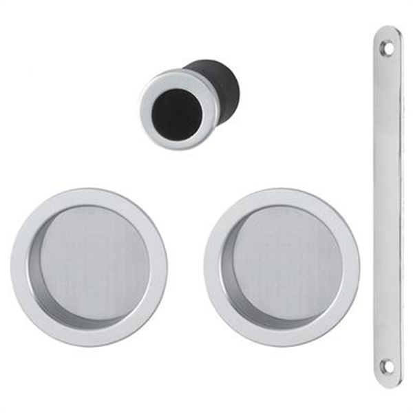 Set porte coulissante 35mm mini percement aveugle Hoppe aluminium