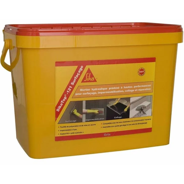 Mortier hydraulique classe R4 - Sikatop 121 Surfaçage - Gris - 10.70 KG